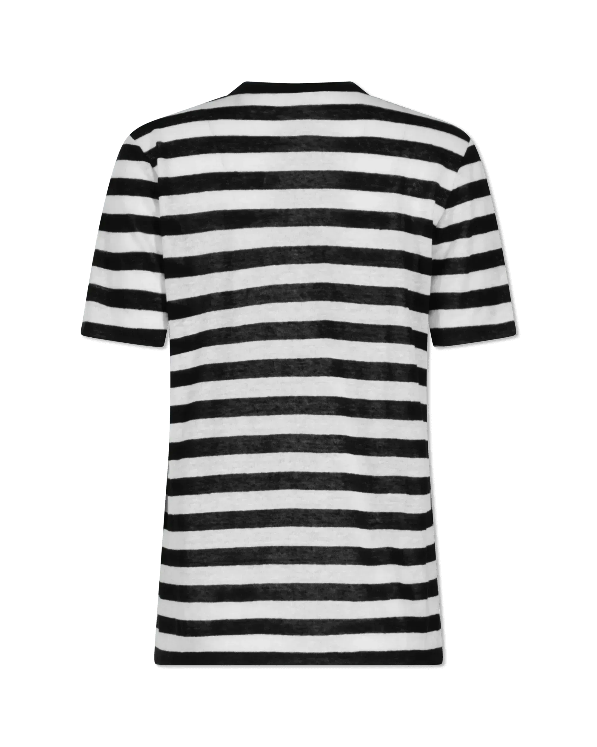 3 Button Striped Linen T-Shirt