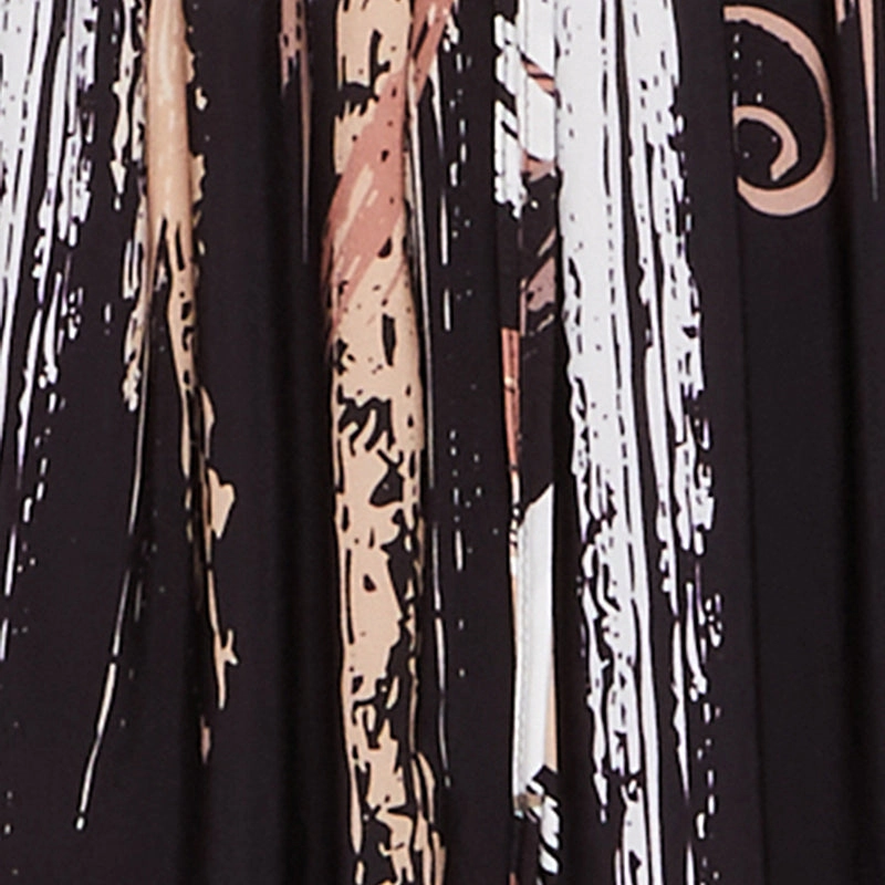 Abstract Brush Stroke Print Crop Top