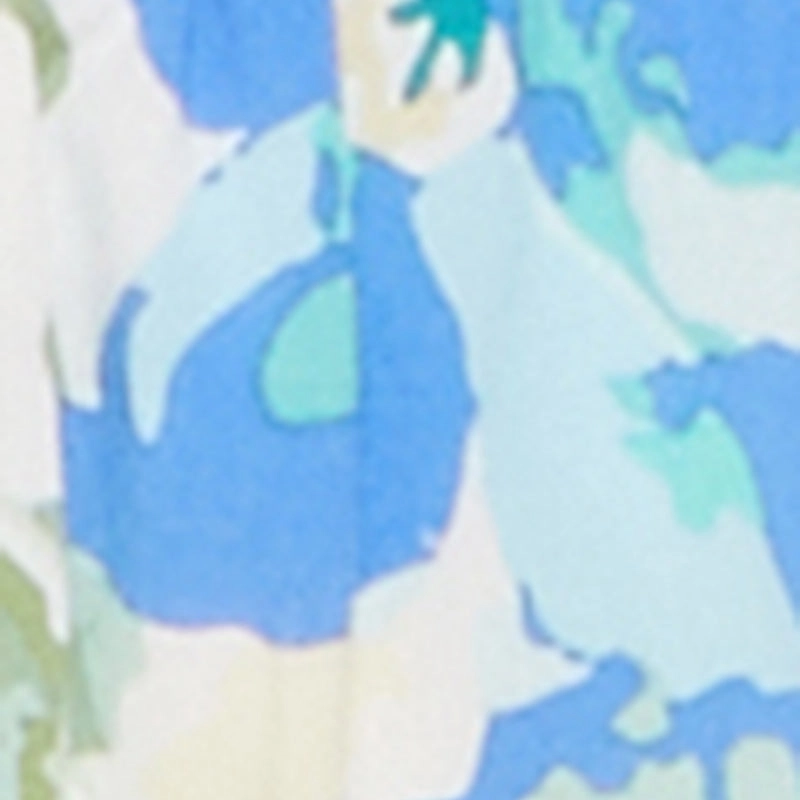Abstract Print Drawstring Keyhole Crop Top