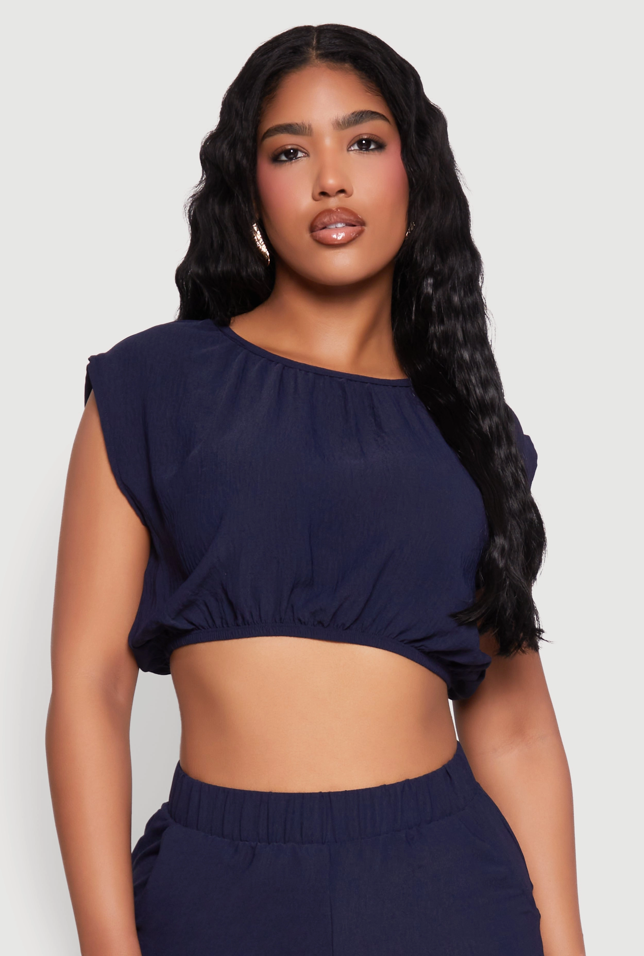 Airy Dolman Sleeve Crop Top