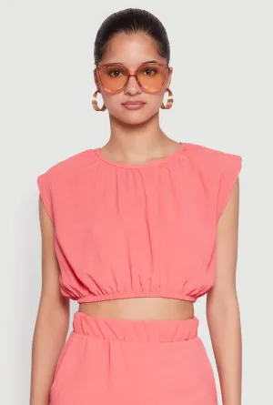Airy Dolman Sleeve Crop Top