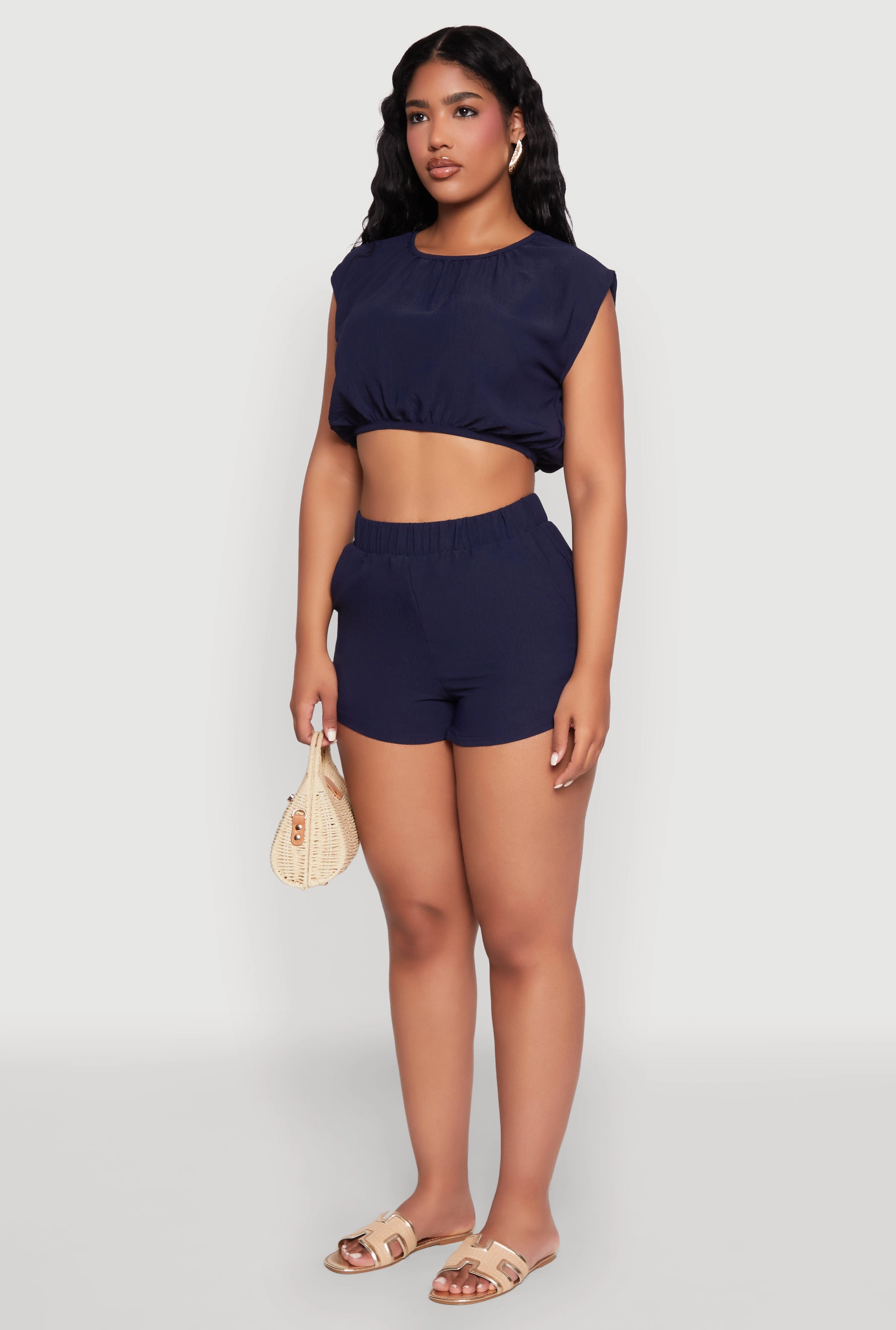 Airy Dolman Sleeve Crop Top