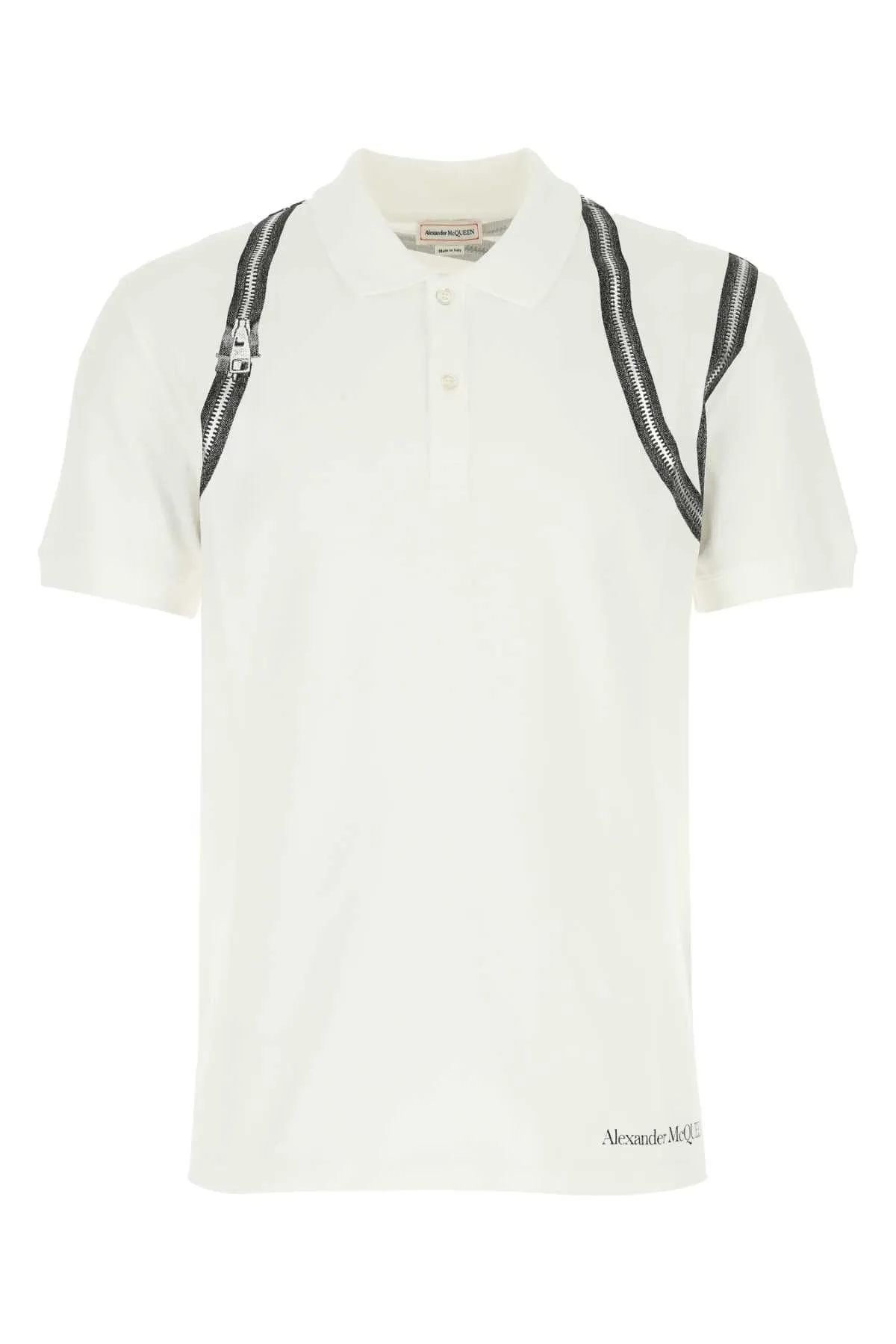Alexander McQueen Zip Printed Harness Polo Shirt