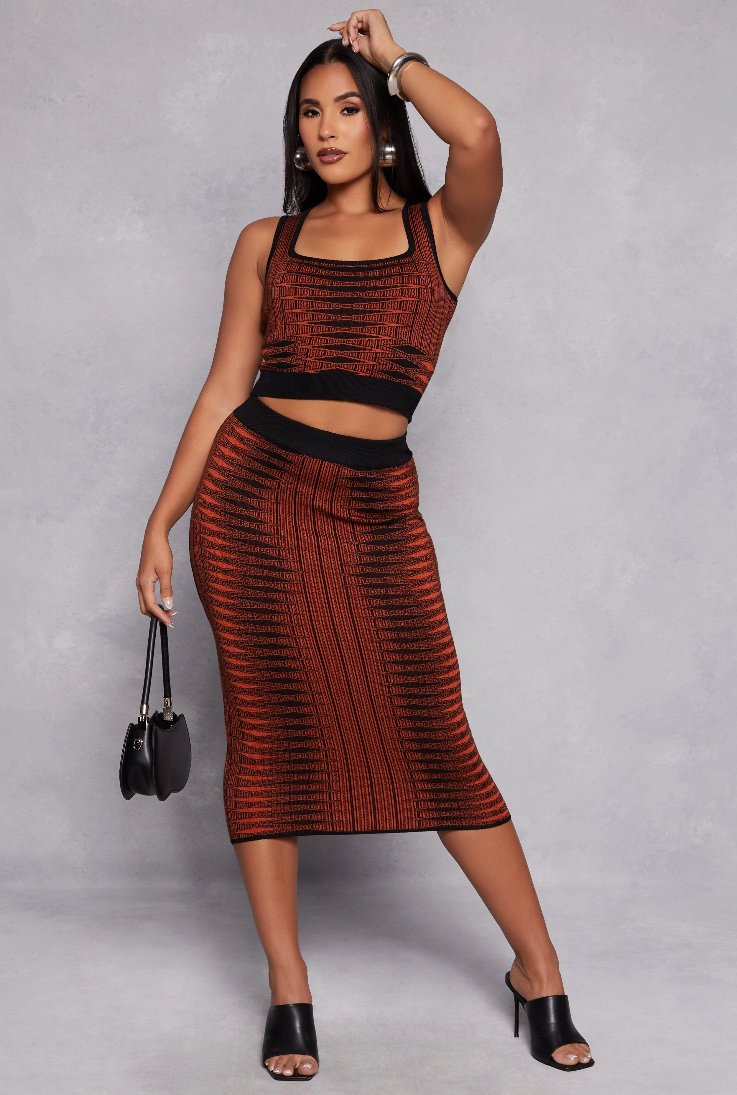 Almost Famous Abstract Print Knit Tank Top