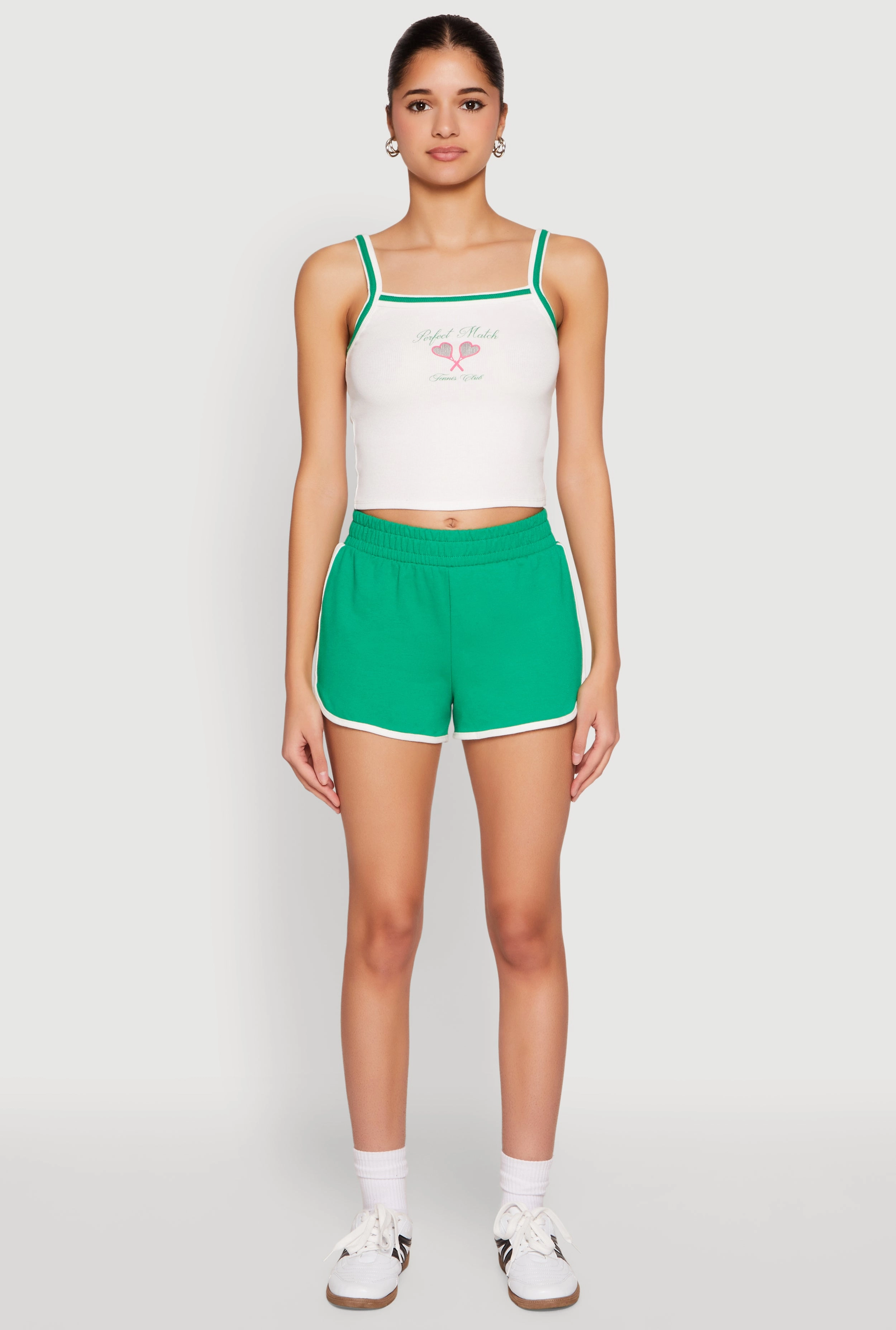 Almost Famous Contrast Trim Graphic Print Crop Cami