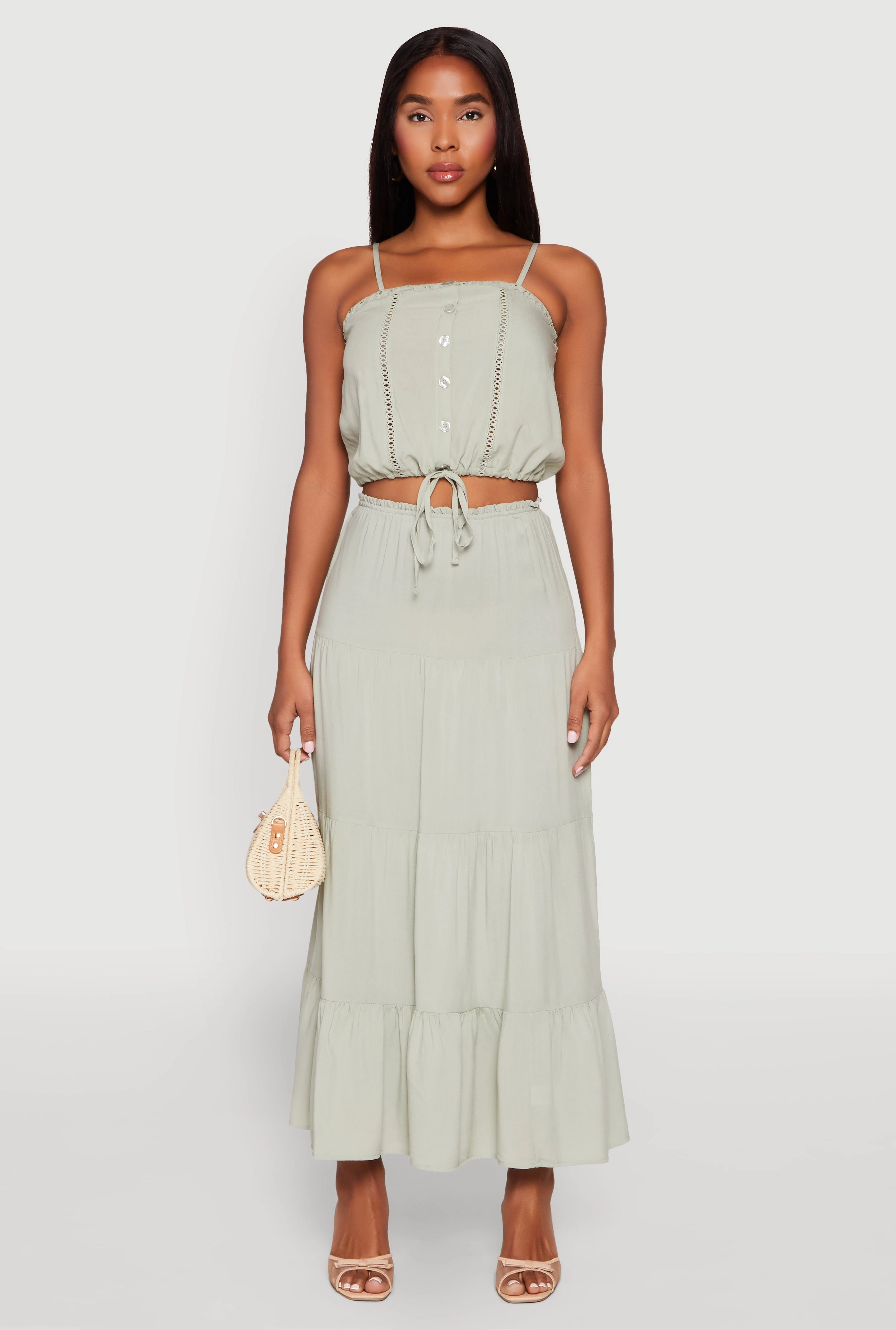 Almost Famous Faux Button Cropped Cami