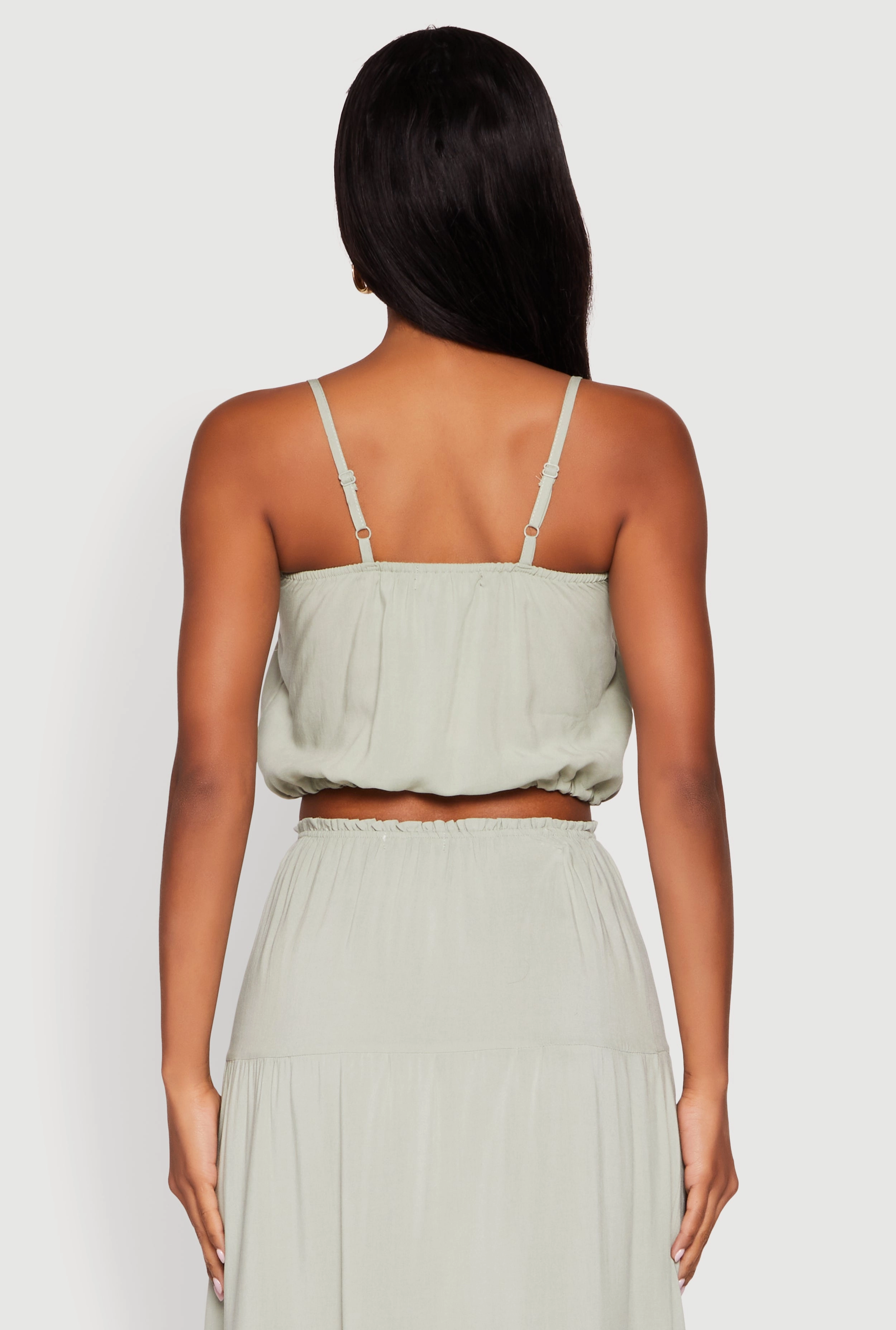 Almost Famous Faux Button Cropped Cami