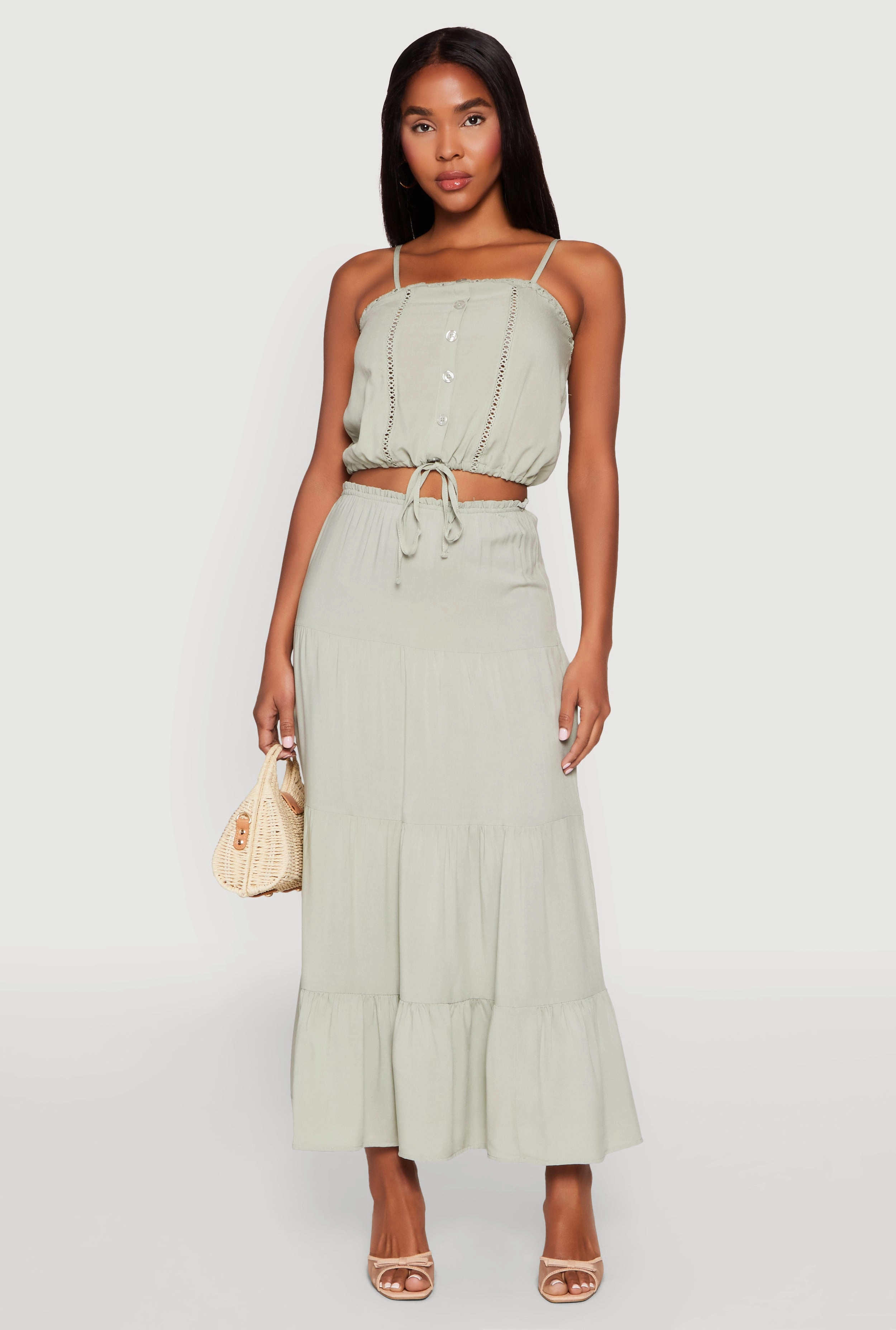 Almost Famous Faux Button Cropped Cami