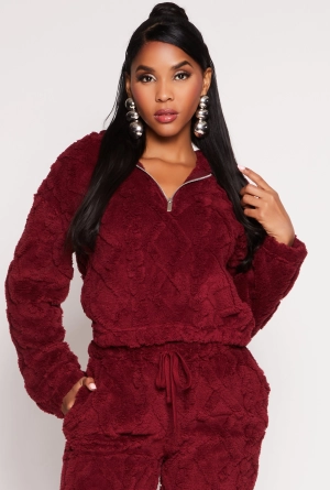 Almost Famous Faux Fur Half Zip Hoodie