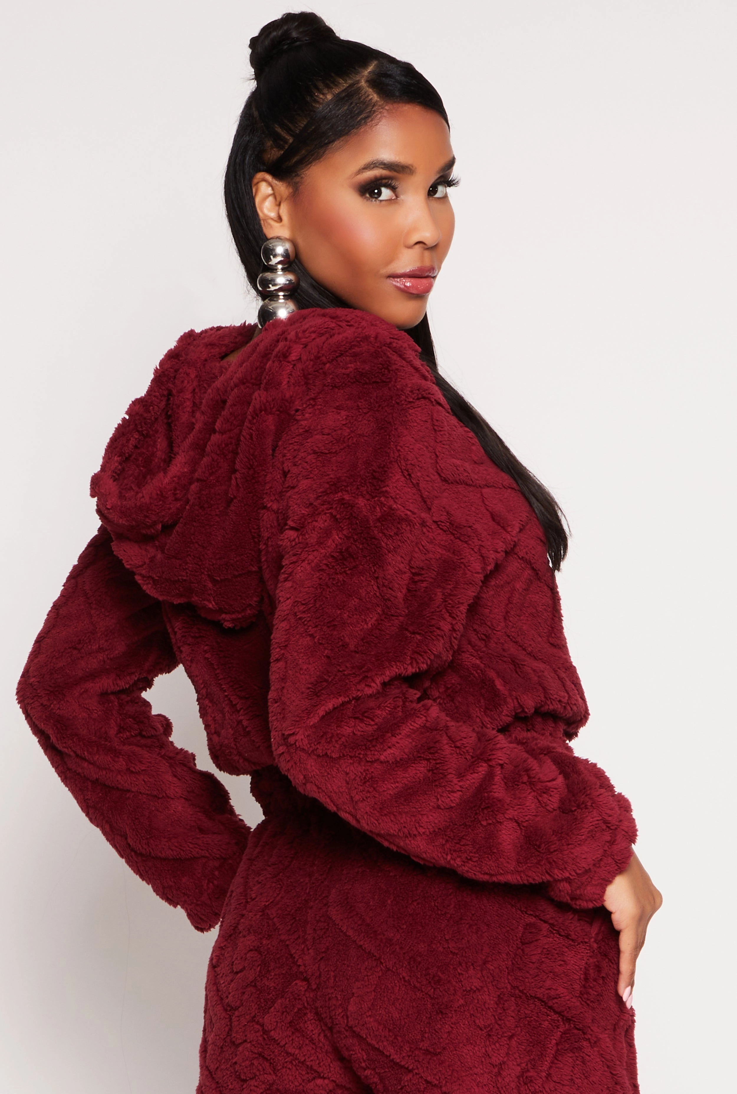 Almost Famous Faux Fur Half Zip Hoodie