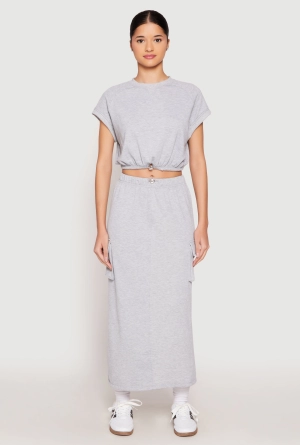 Almost Famous Fleece Cargo Skirt