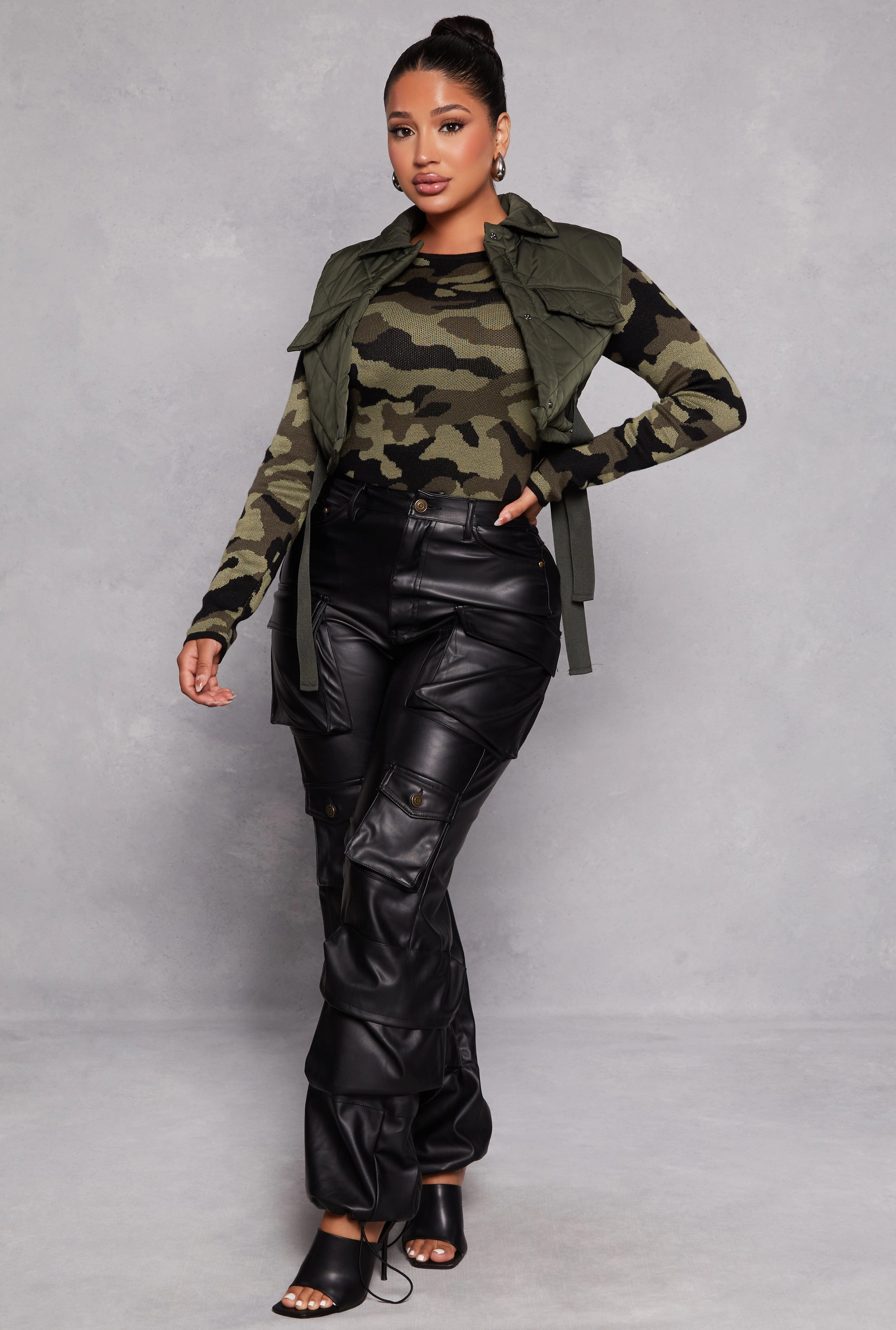 Almost Famous Quilted Snap Button Front Vest