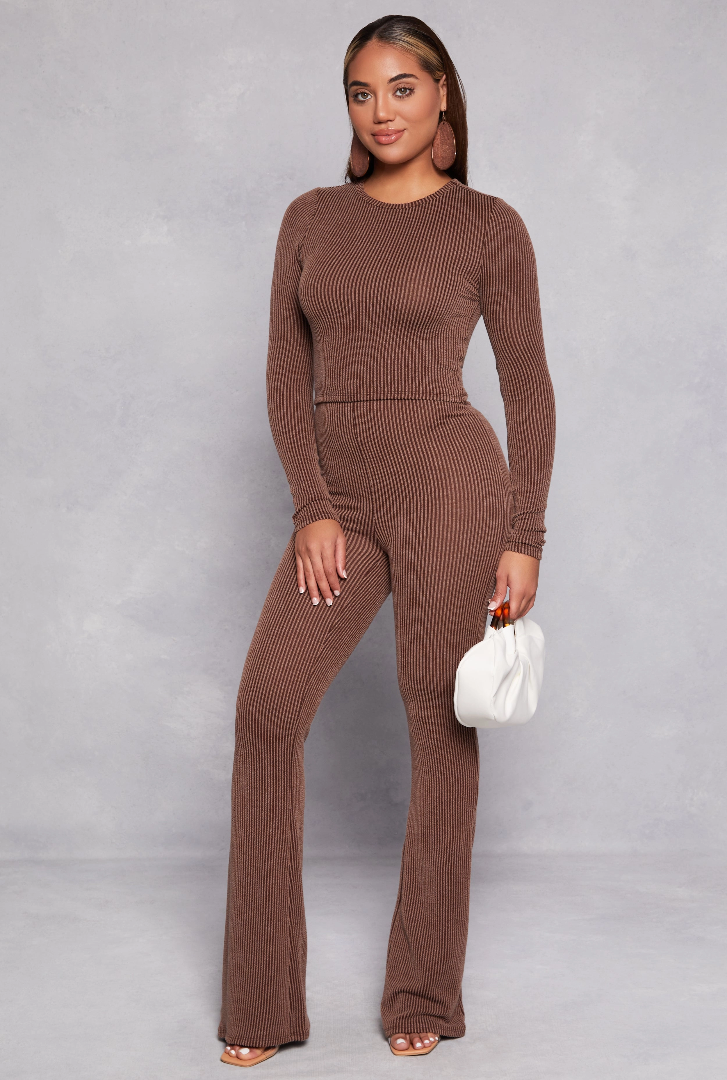 Almost Famous Ribbed Knit Long Sleeve Top