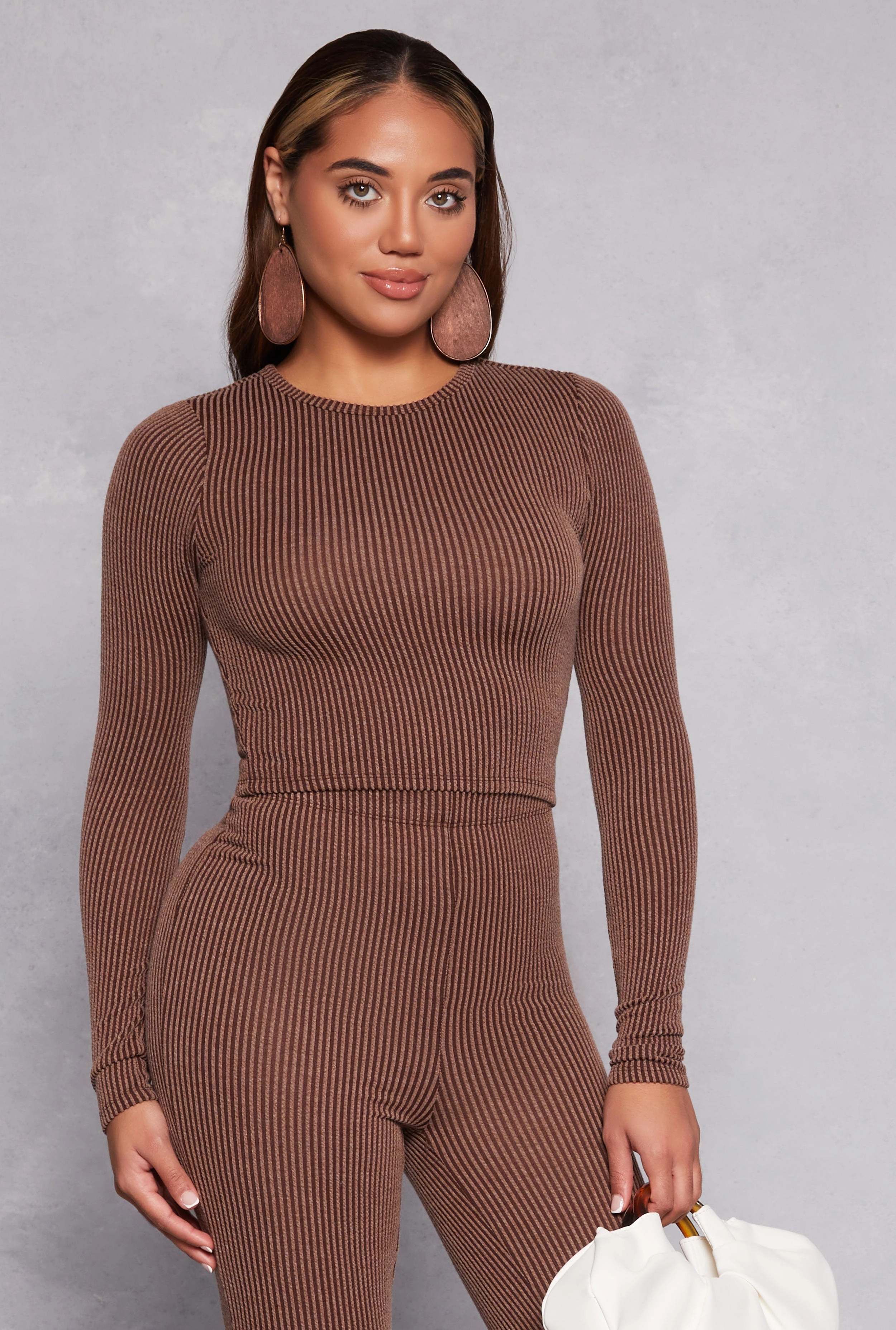 Almost Famous Ribbed Knit Long Sleeve Top