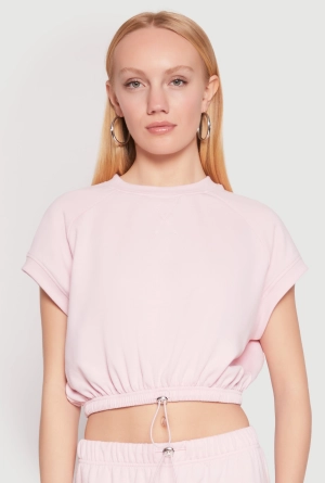 Almost Famous Short Sleeve Cropped Sweatshirt