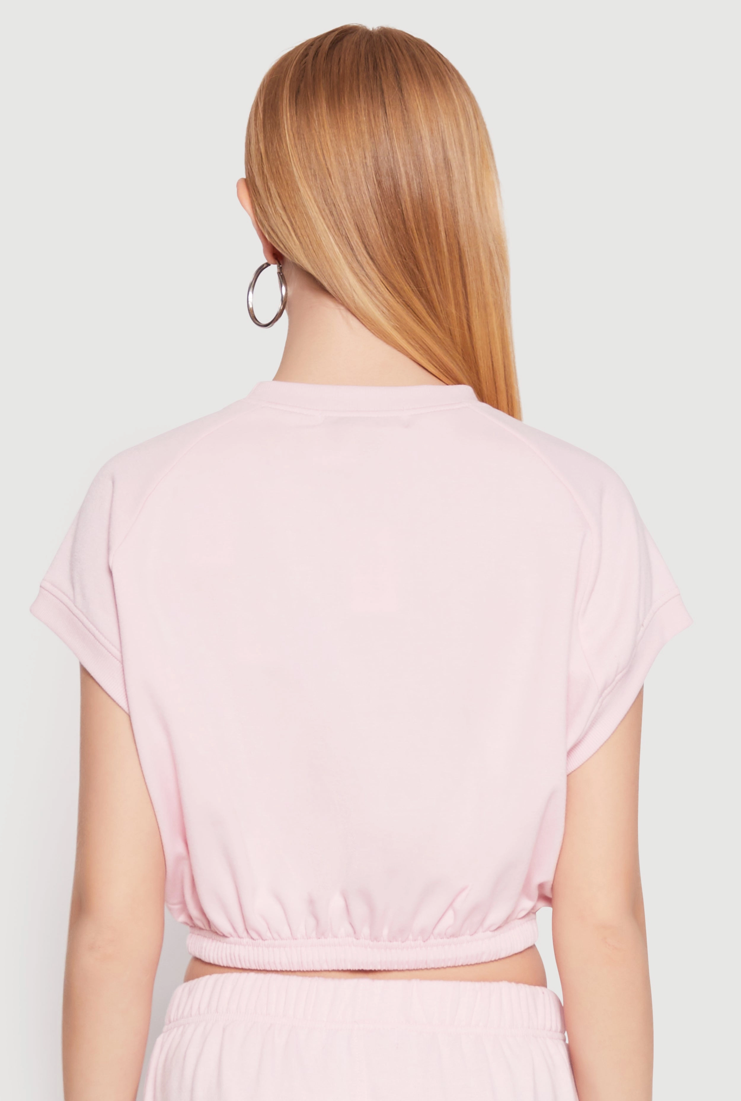 Almost Famous Short Sleeve Cropped Sweatshirt