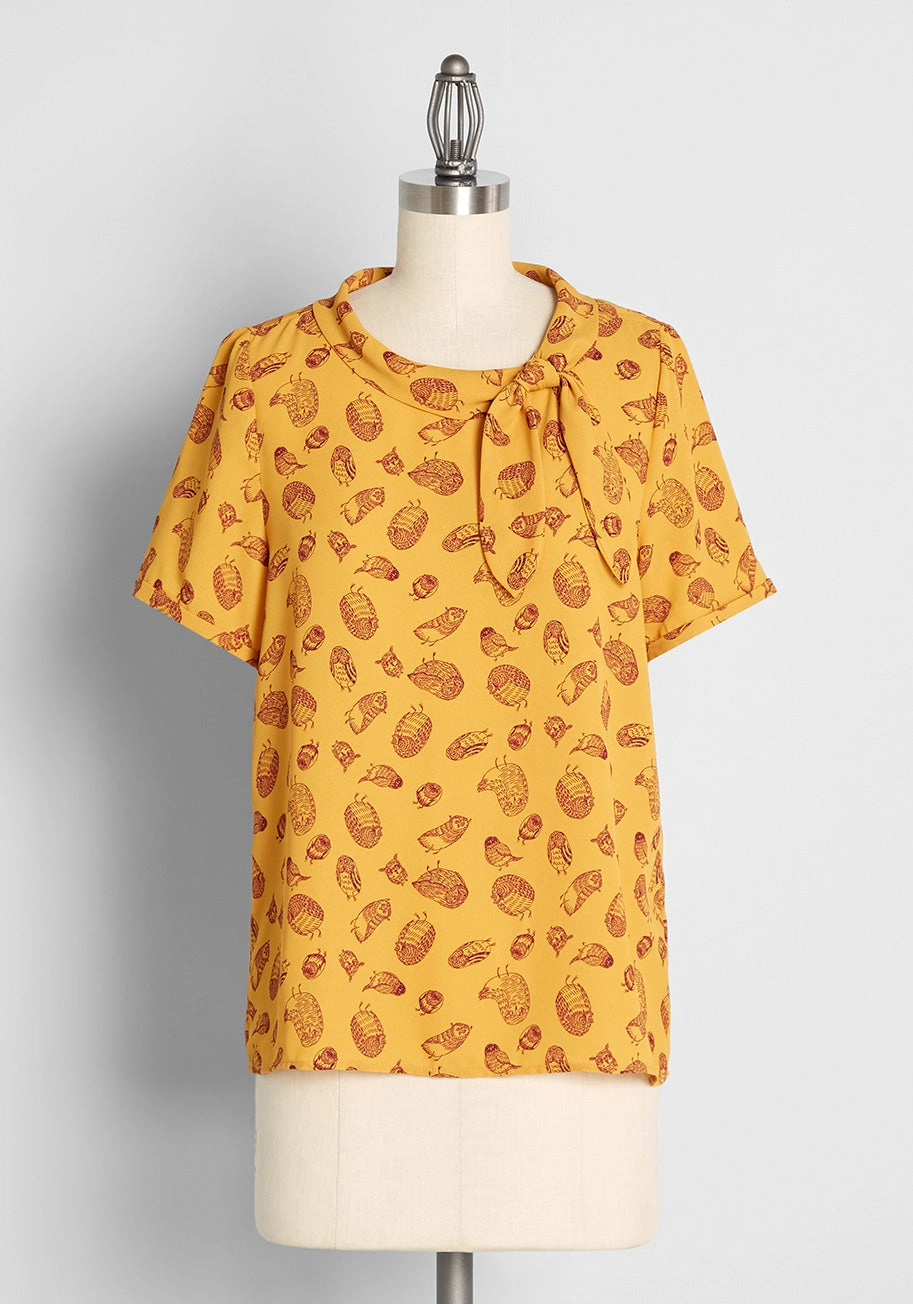 Always On My Mind Tie-Neck Blouse