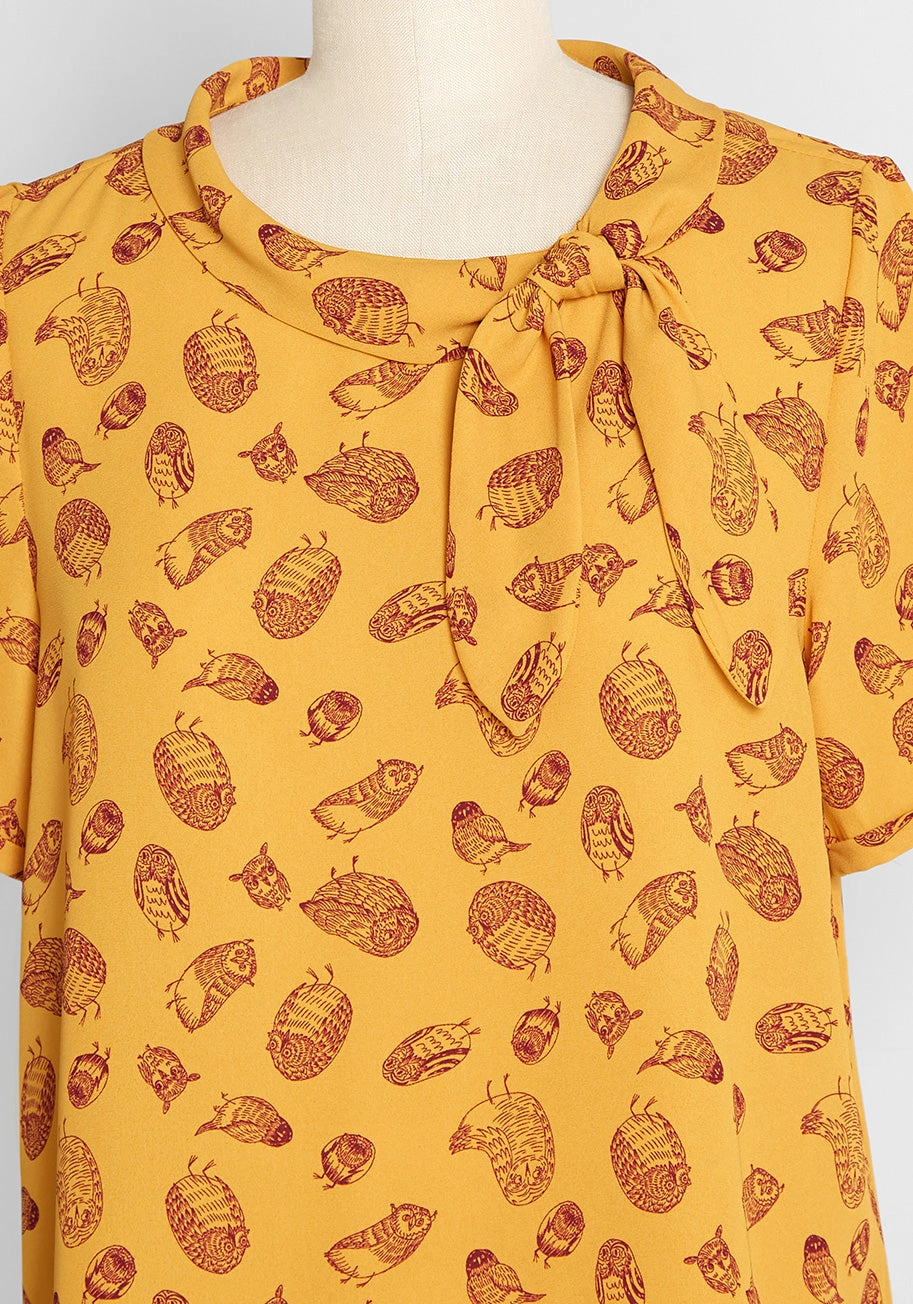 Always On My Mind Tie-Neck Blouse