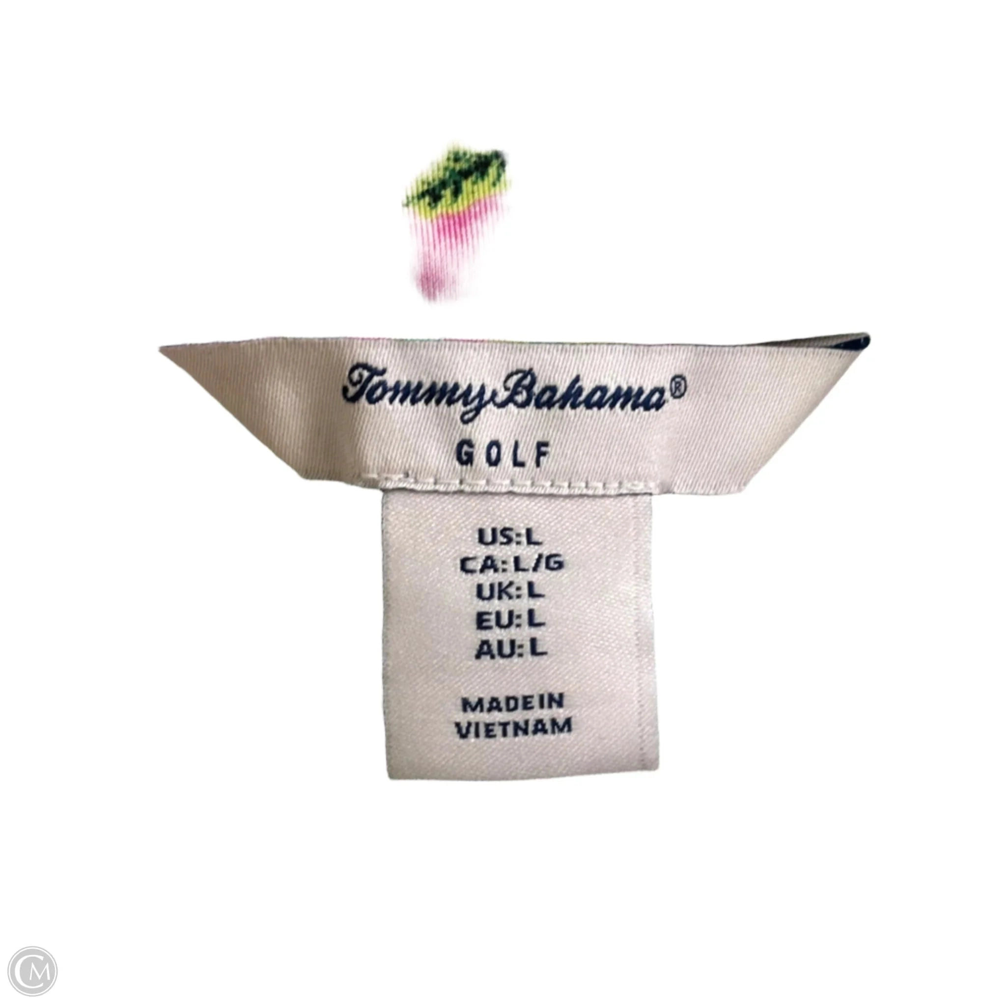 Athletic Top Long Sleeve Collar By Tommy Bahama In Green & Pink, Size: L