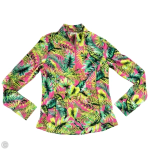 Athletic Top Long Sleeve Collar By Tommy Bahama In Green & Pink, Size: L