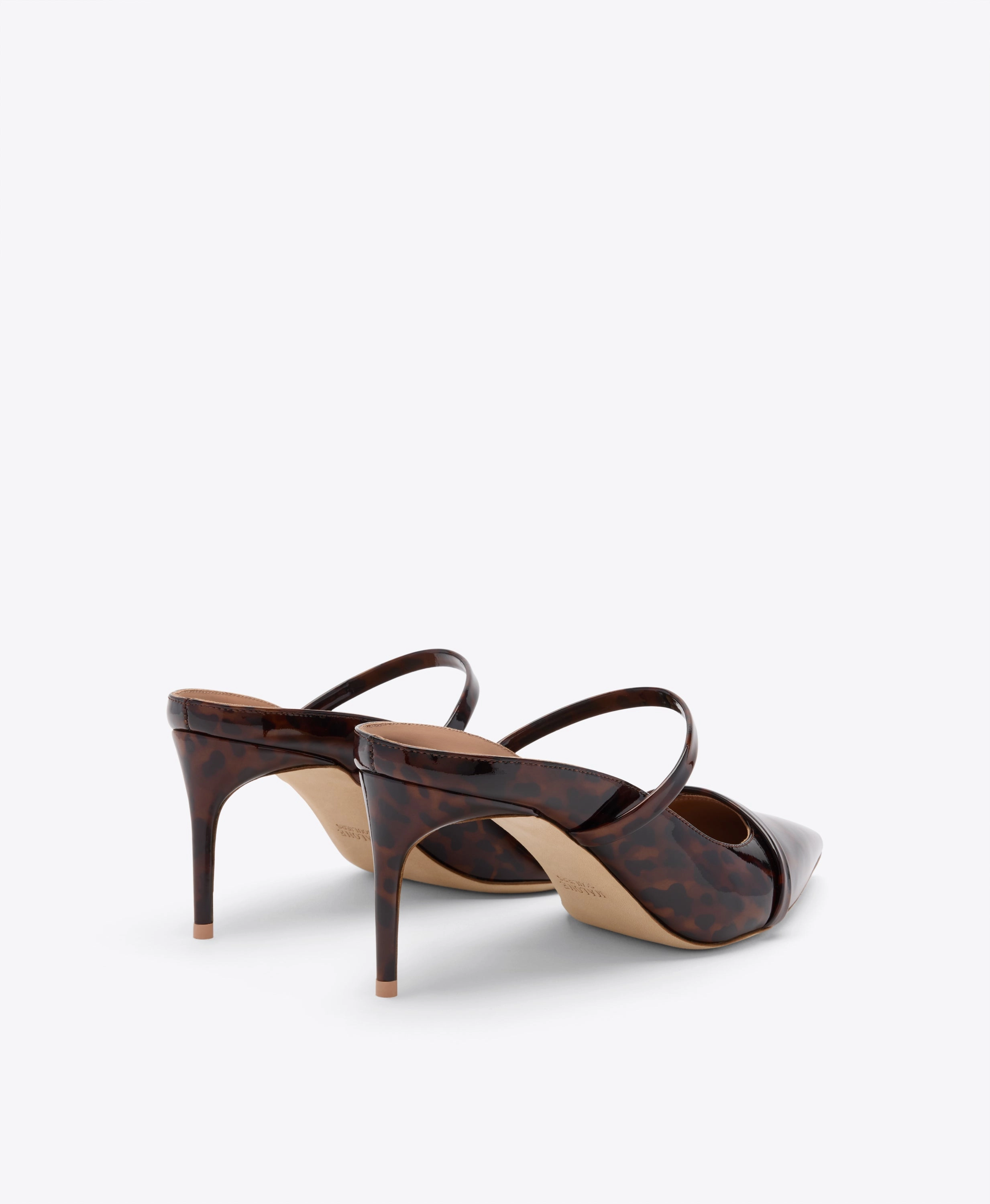 Aurora 70 Leopard Patent Heeled Mules