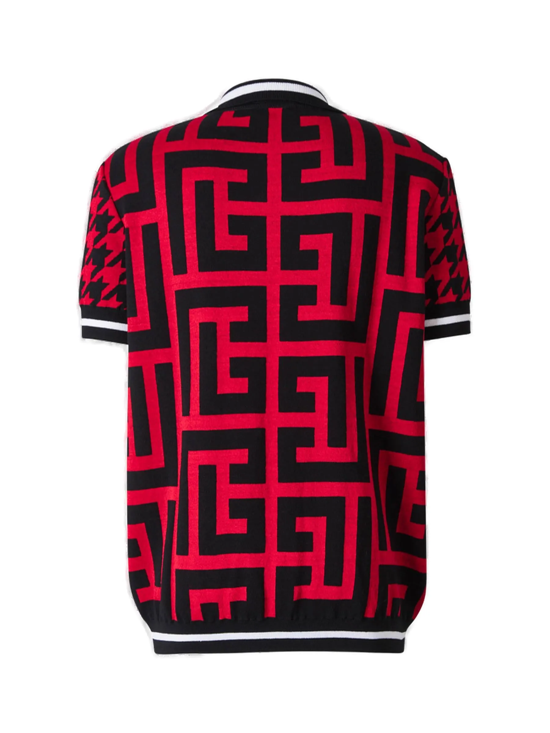Balmain Monogram Knit Polo Shirt