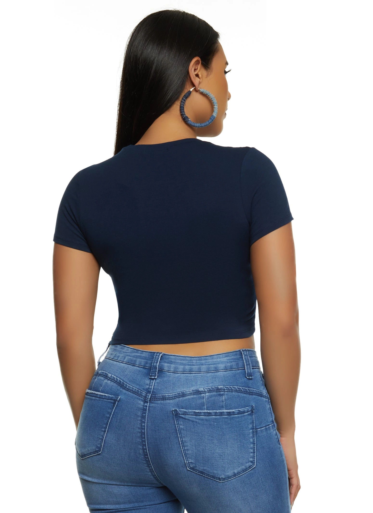 Basic Crew Neck Cropped Tee