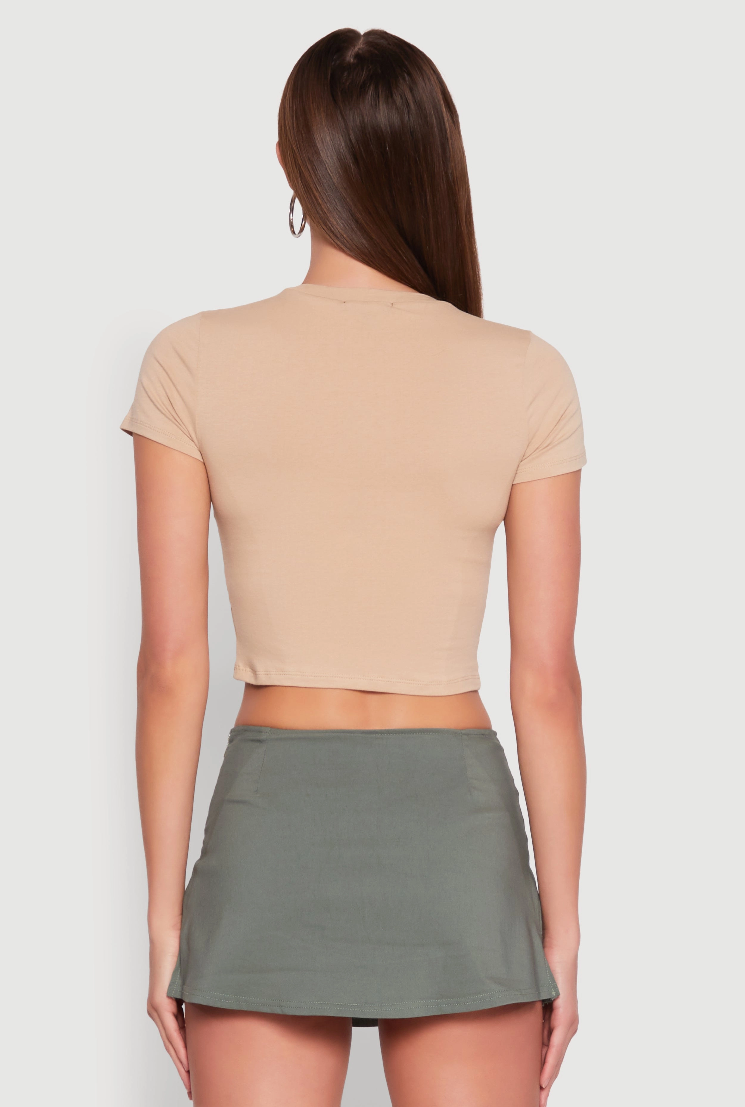 Basic Crew Neck Cropped Tee