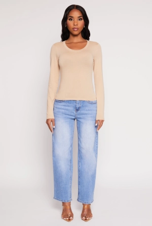 Basic Scoop Neck Long Sleeve Top