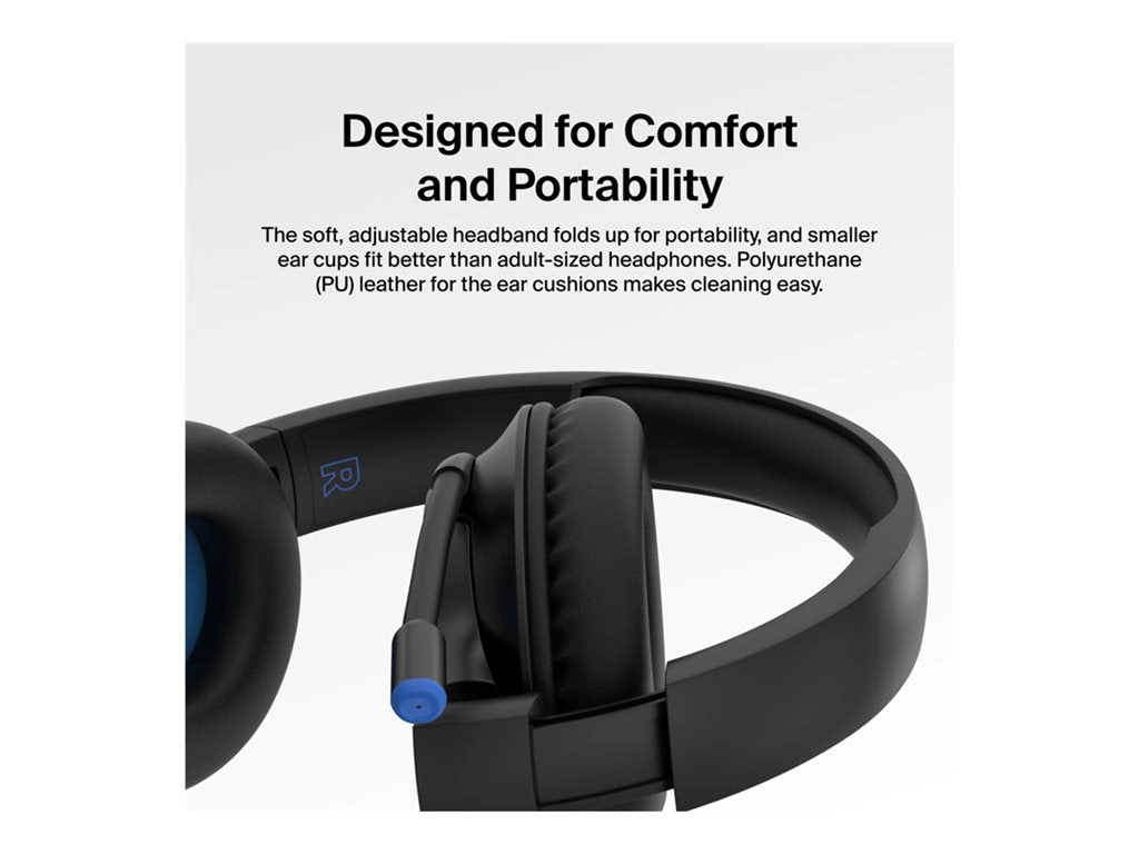 Belkin SoundForm Inspire - Headset - full size - wired - 3.5 mm jack, USB-C - black AUD007FQBK