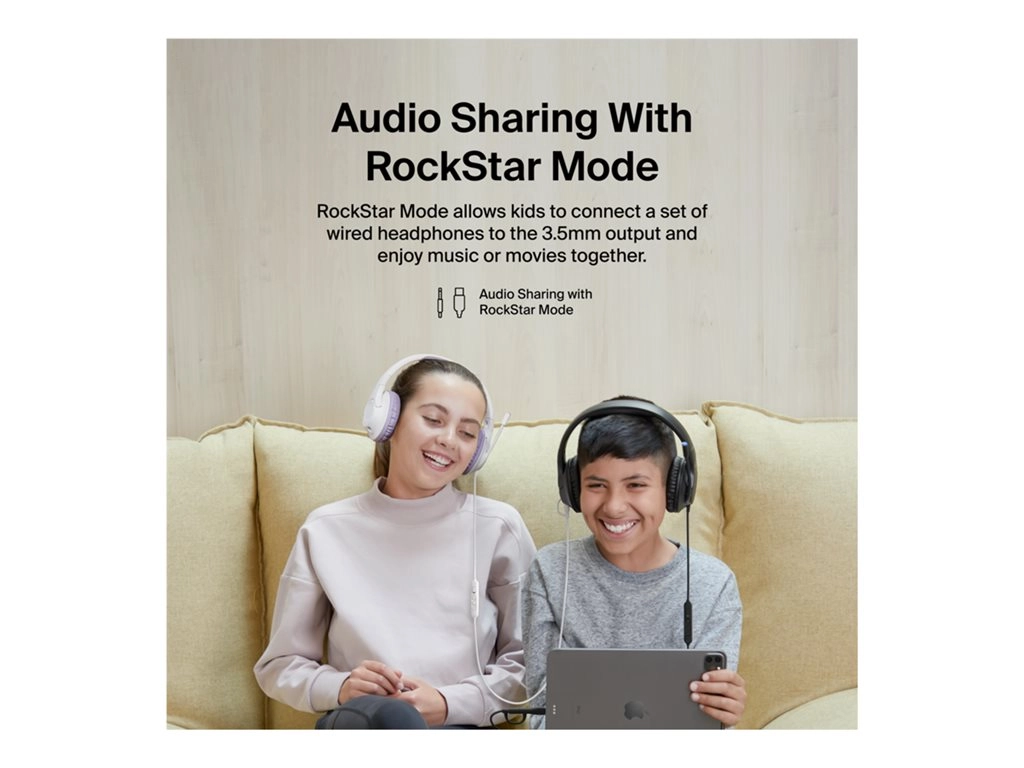 Belkin SoundForm Inspire - Headset - full size - wired - 3.5 mm jack, USB-C - black AUD007FQBK