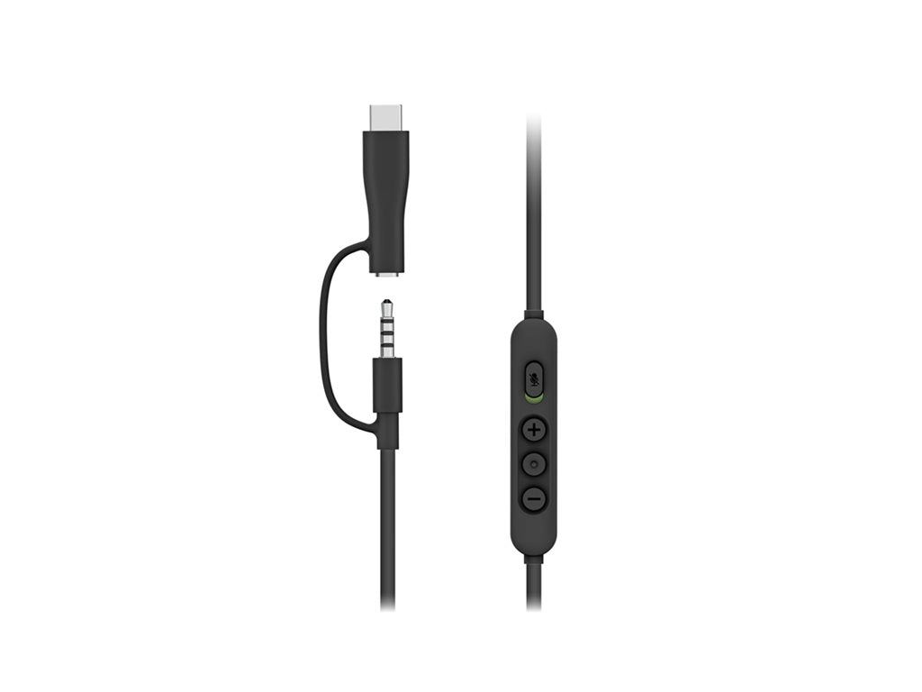 Belkin SoundForm Inspire - Headset - full size - wired - 3.5 mm jack, USB-C - black AUD007FQBK