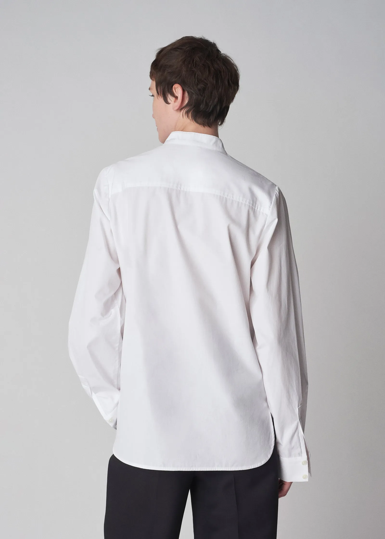 Bib Front Tuxedo Shirt in Cotton - White