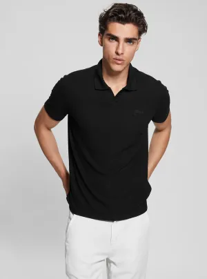 Black Ryker Rib Knit Polo T-Shirt