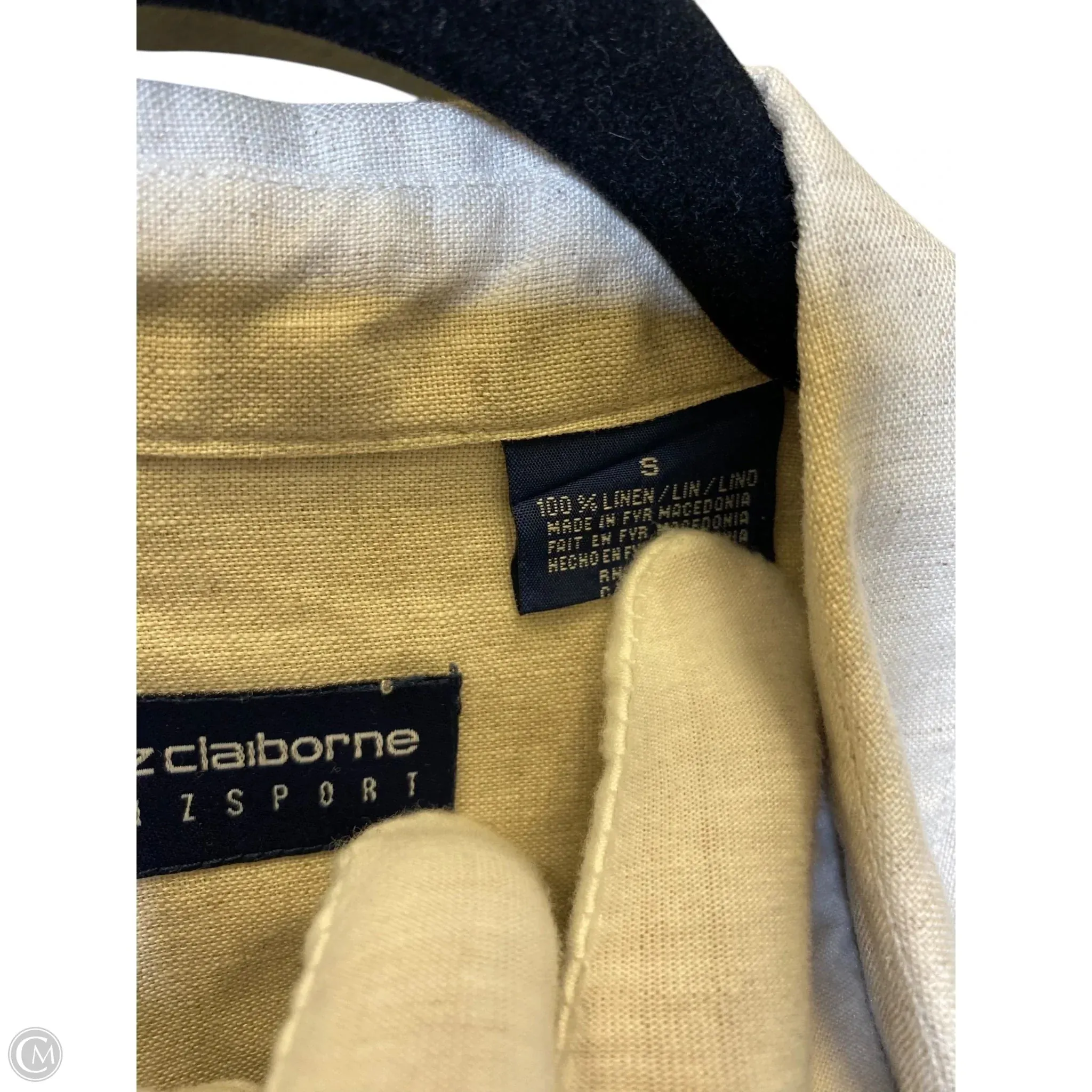 Blouse Long Sleeve By Liz Claiborne In Beige, Size: S