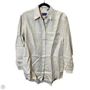 Blouse Long Sleeve By Liz Claiborne In Beige, Size: S