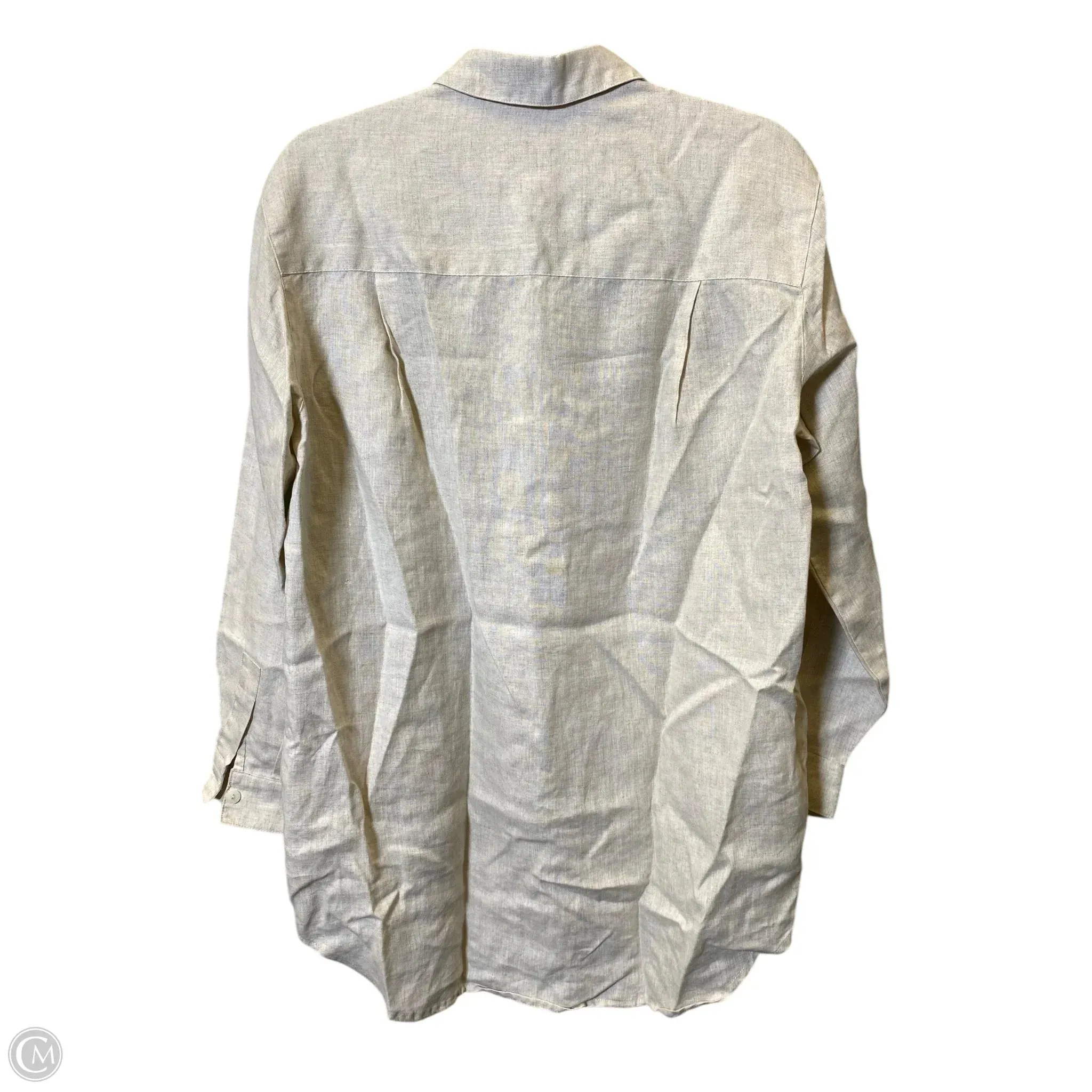 Blouse Long Sleeve By Liz Claiborne In Beige, Size: S
