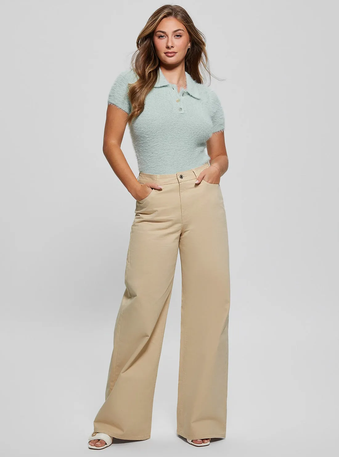 Blue Coraline Knit Polo T-Shirt