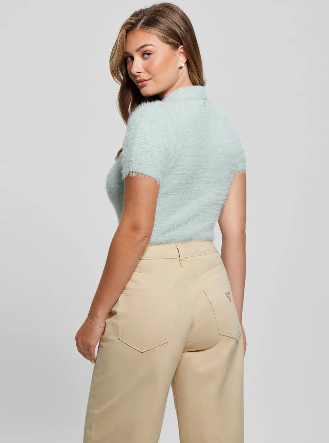 Blue Coraline Knit Polo T-Shirt