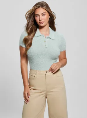 Blue Coraline Knit Polo T-Shirt