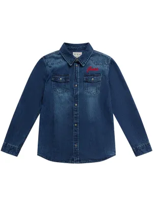 Blue Denim Long Sleeve Shirt (7-16)