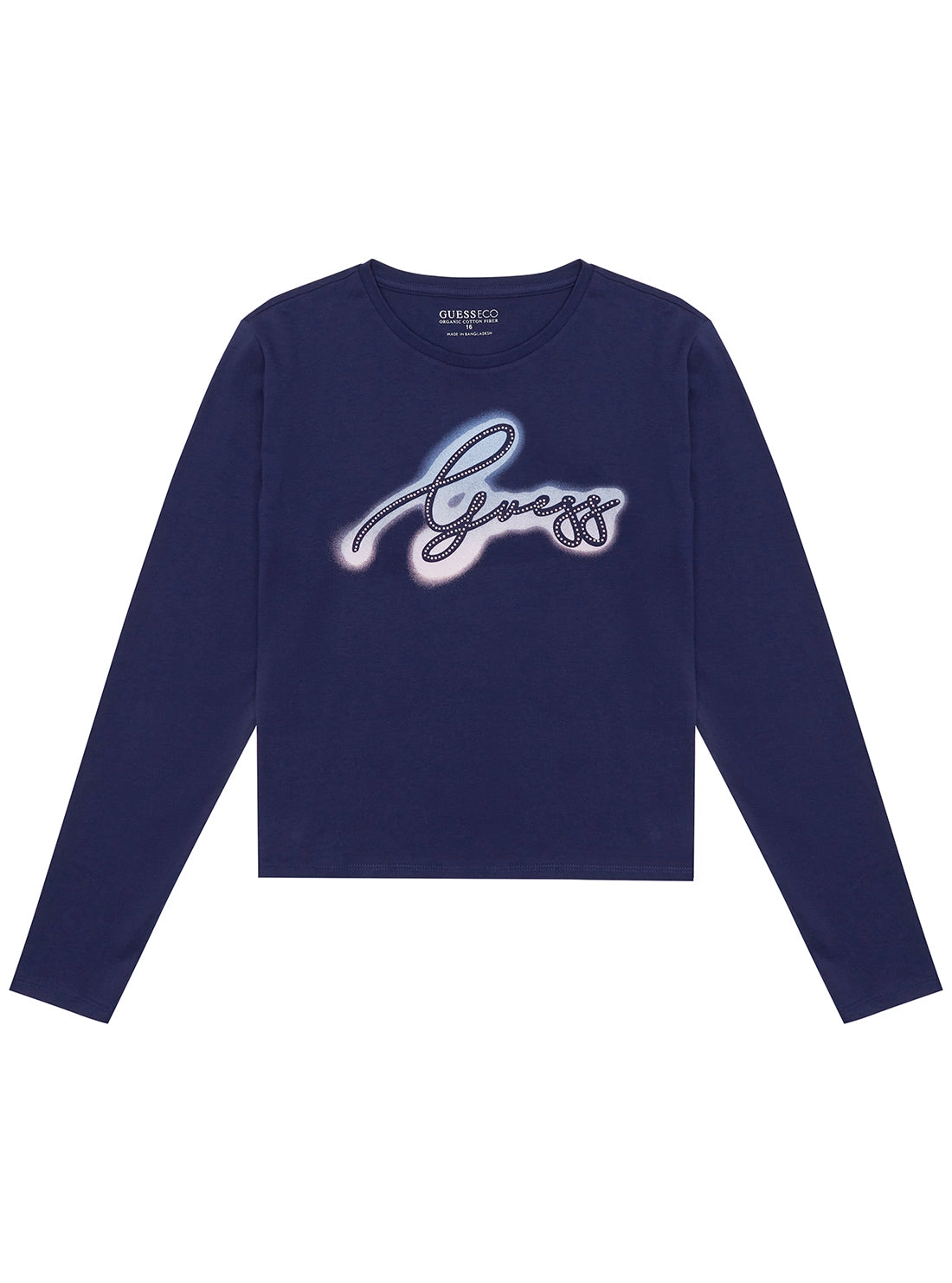 Blue Long Sleeve Crop T-Shirt (7-16)