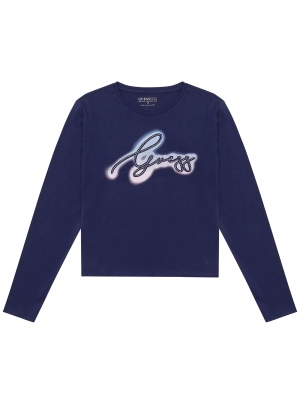 Blue Long Sleeve Crop T-Shirt (7-16)