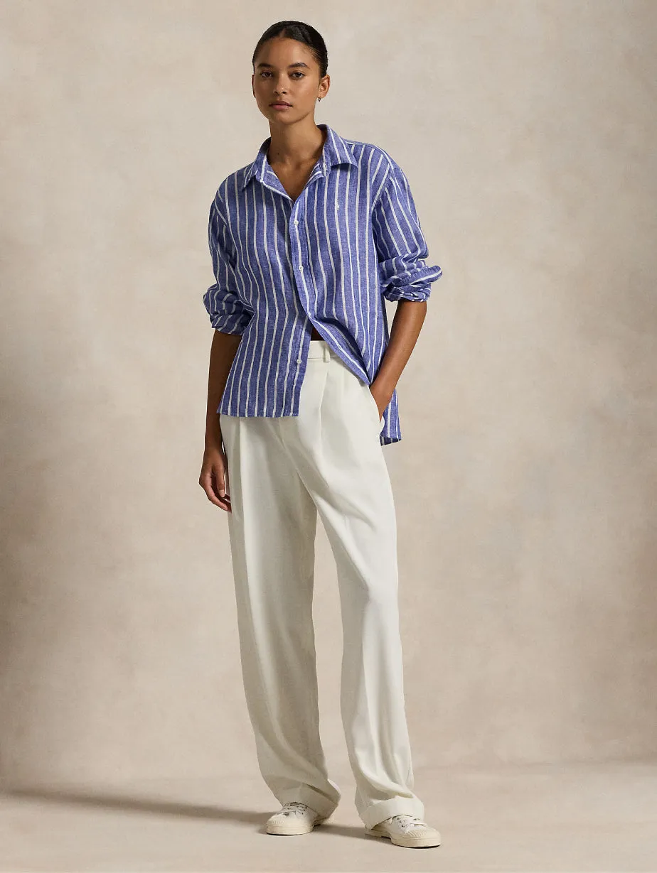 Blue/White Striped Linen Shirt