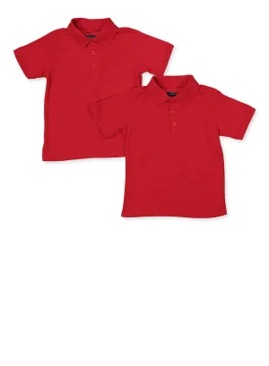 Boys 8-16 2 Pack Basic Short Sleeve Polo Shirts