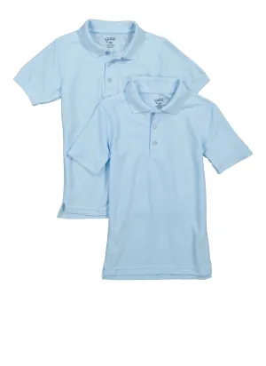 Boys 8-16 2 Pack Solid Short Sleeve Polo Shirts