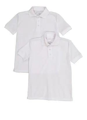 Boys 8-16 Solid Short Sleeve Pique Polo 2 Pack