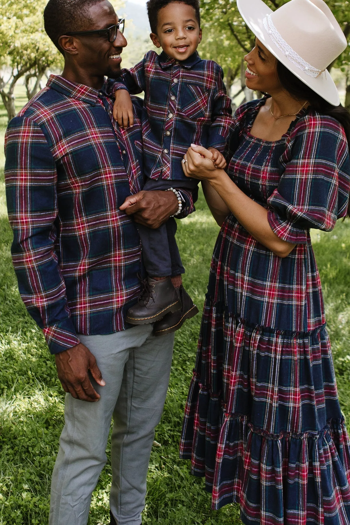 Boys John Shirt in Madeline Navy Plaid - FINAL SALE