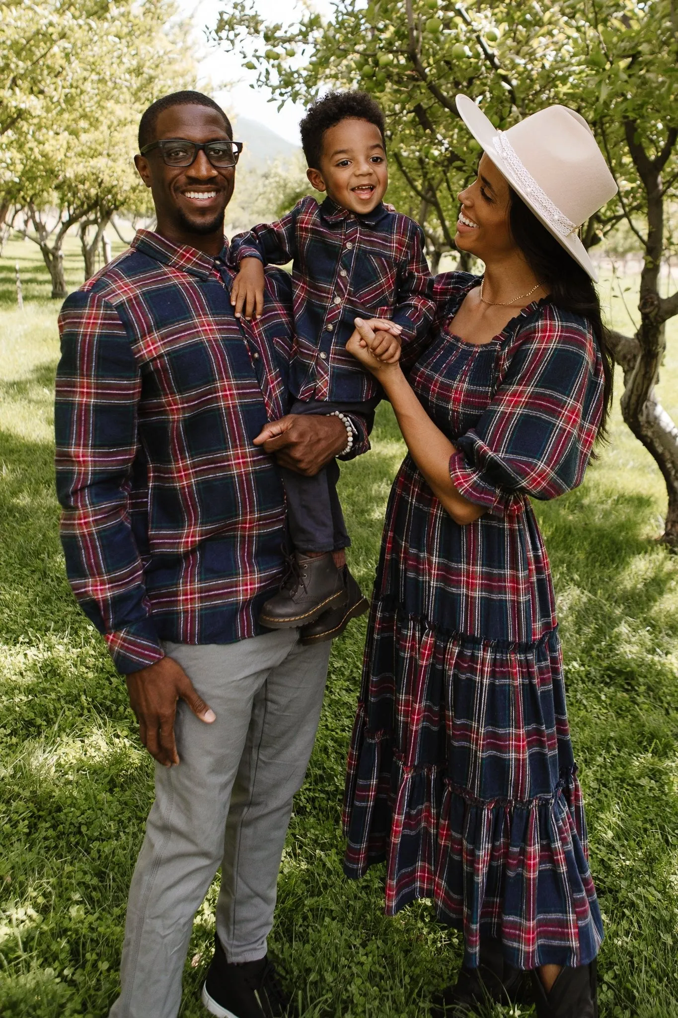 Boys John Shirt in Madeline Navy Plaid - FINAL SALE