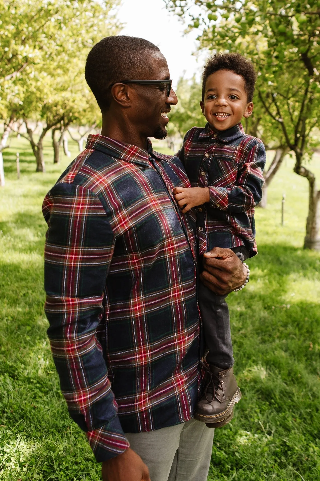 Boys John Shirt in Madeline Navy Plaid - FINAL SALE